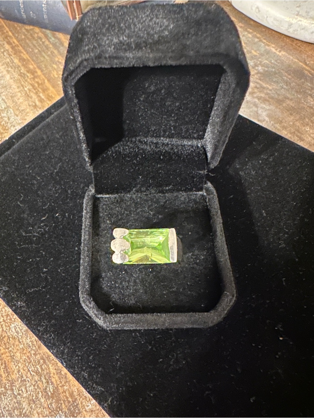 Lime Green Crystal Cocktail Ring for Women